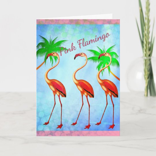 Funky Pink Flamingos Happy Birthday Card | Zazzle.com