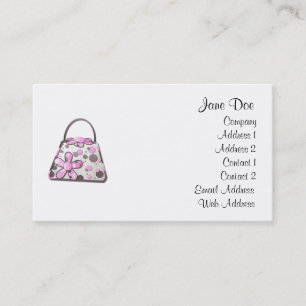 Funky Pink Foral Dot Handbag Business Card