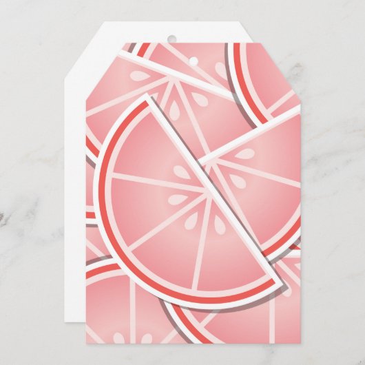 Funky pink grapefruit wedges (Front/Back)