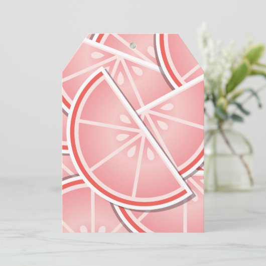 Funky pink grapefruit wedges (Standing Front)