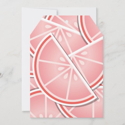 Funky pink grapefruit wedges (Front)