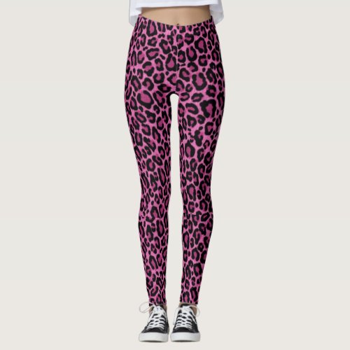 Funky Pink Leopard Print Leggings