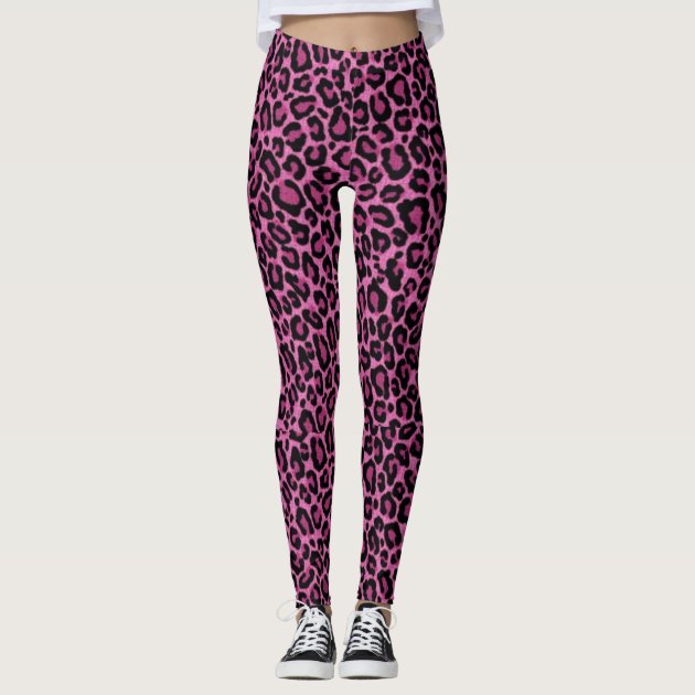 Pink leopard 2025 print tights