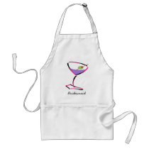 funky pink martini adult apron