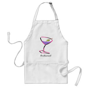 funky pink martini adult apron
