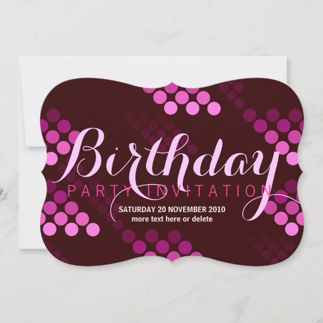 Funky Pink Party II Birthday Invitation (Front)