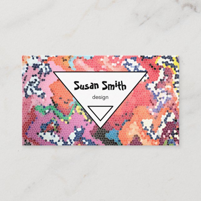 Funky Pink Pastels Abstract Business Card (Front)