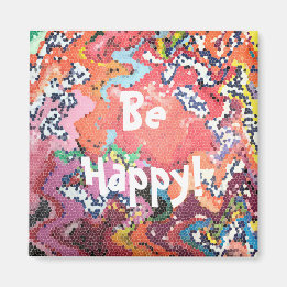 Funky Pink Pastels Abstract Magnet