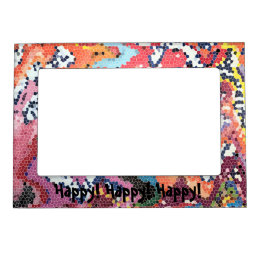 Funky Pink Pastels Abstract Magnetic Frame