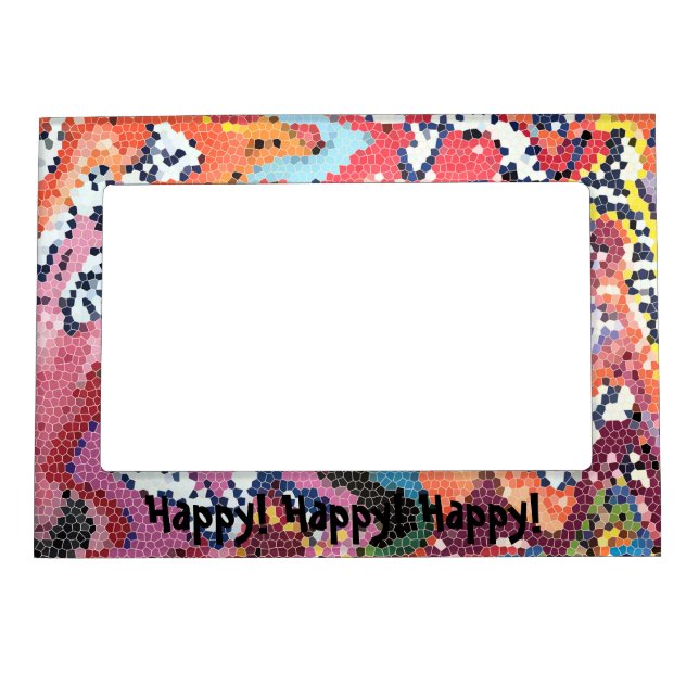Funky Pink Pastels Abstract Magnetic Frame (Front)
