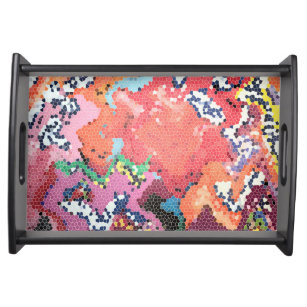 Funky Pink Pastels Abstract Serving Tray