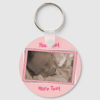 Funky Pink Polka Dot Frame Keychain