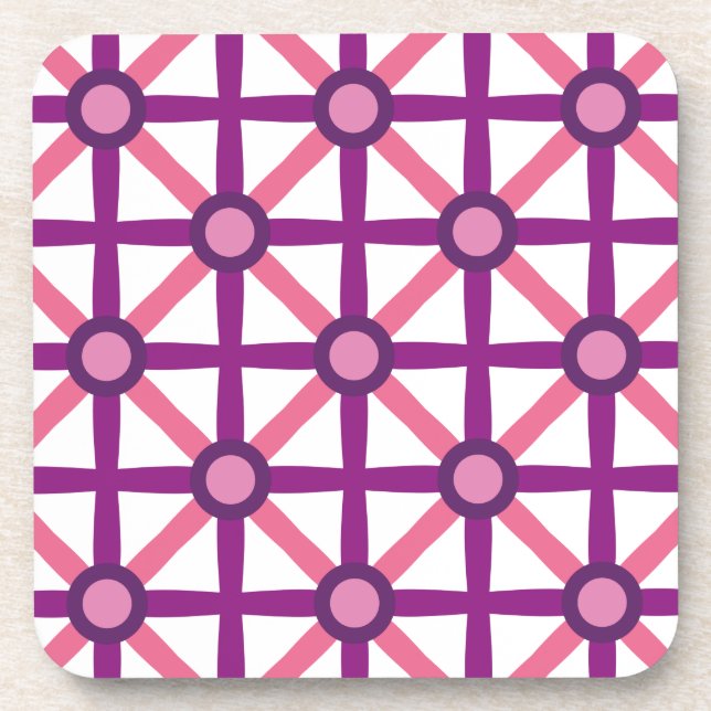 Funky Pink & Purple Pattern Coaster (Front)