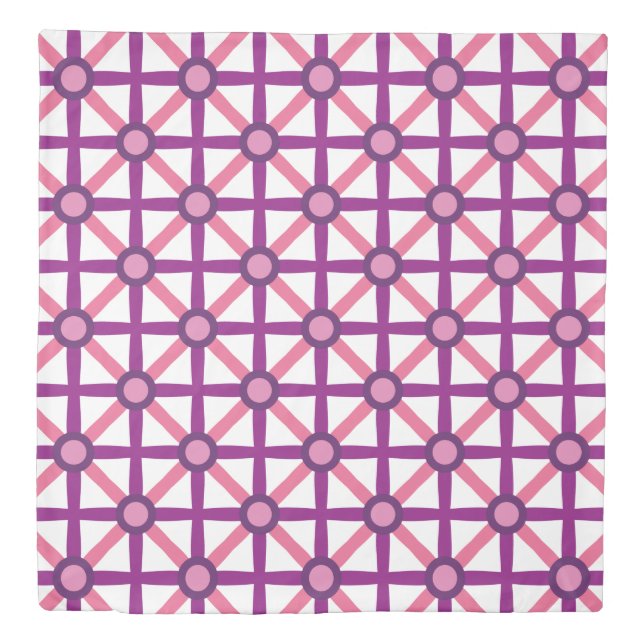 Funky Pink & Purple Pattern Duvet Cover (Front)