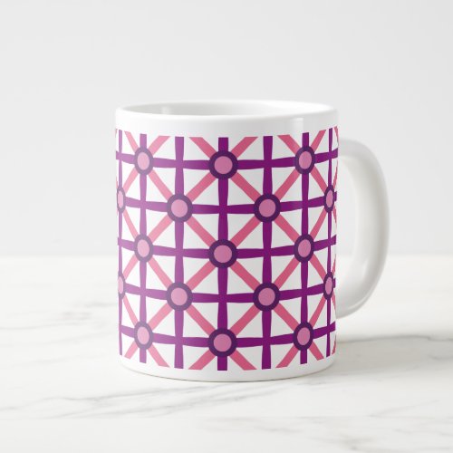 Funky Pink  Purple Pattern Large Coffee Mug