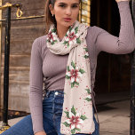 Funky Pink Red and Green Poinsettia Chiffon Scarf<br><div class="desc">A collection of beautiful scarves with Funky Poinsettias in various colors with a matching background.  Very elegant as a gift or for yourself.</div>