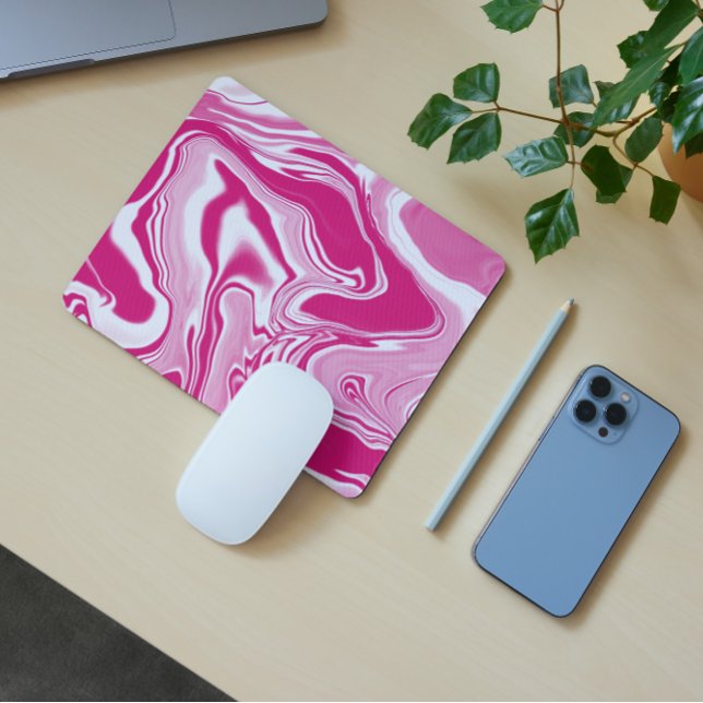 Funky Pink Swirl Tie Dye Mouse Pad (Creator Uploaded)