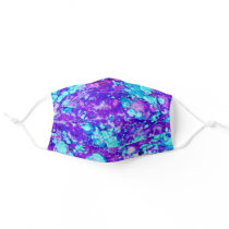 Funky Pink Violet Blue Turquoise Swirls Pattern Adult Cloth Face Mask
