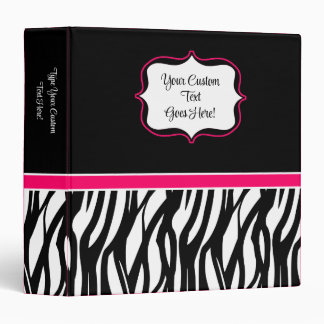 Funky Pink Zebra Binder