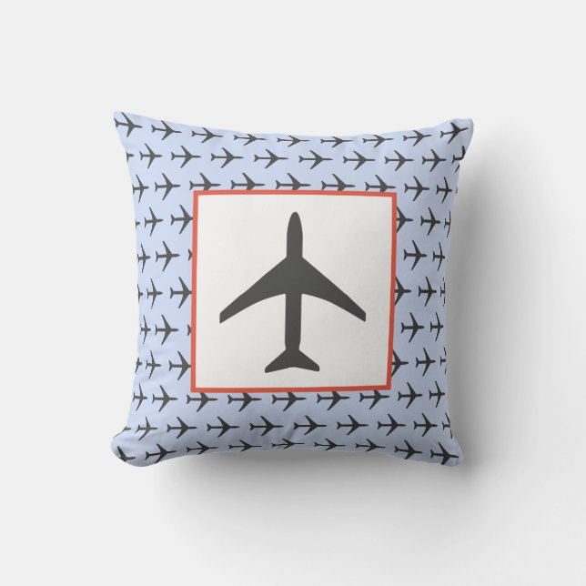 Funky Plane Airplane Aviation Fly Cushion (Front)
