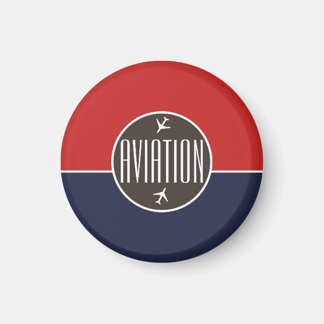 Funky Plane Airplane Pilot Aviation Flying Magnet (Front)