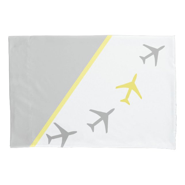Funky Plane Airplane Pilot Aviation Flying Pillow Case (Front)