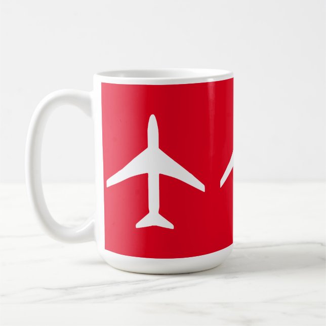 Funky Plane Airplane Pilot Aviation Flying Sky Coffee Mug (Left)