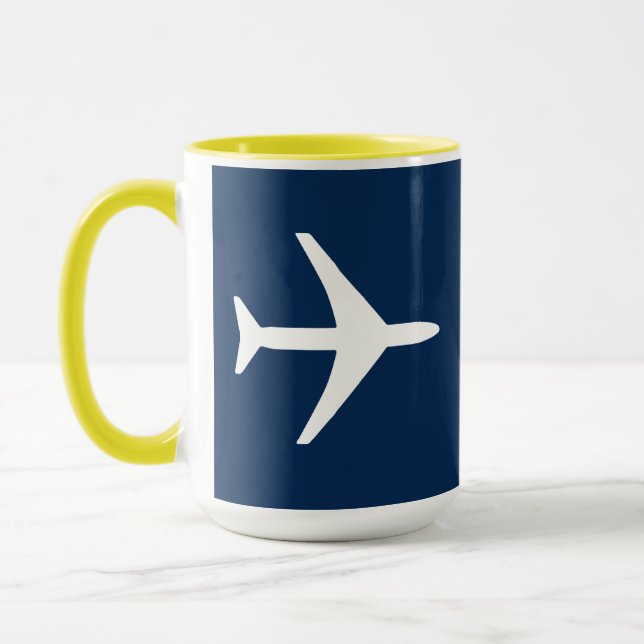 Funky Plane Airplane Pilot Aviation Flying Sky Mug (Left)