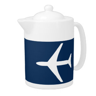Funky Plane Airplane Pilot Aviation Flying Sky Teapot