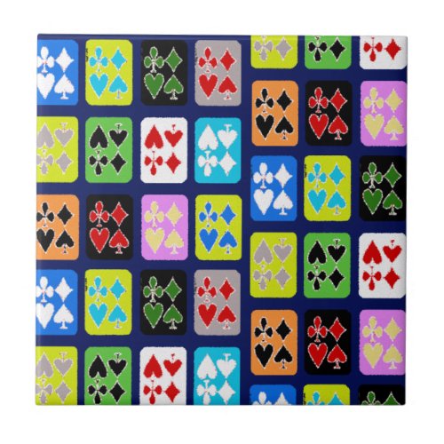 Funky Playing Cards Poker Solitaire Spades Ceramic Tile