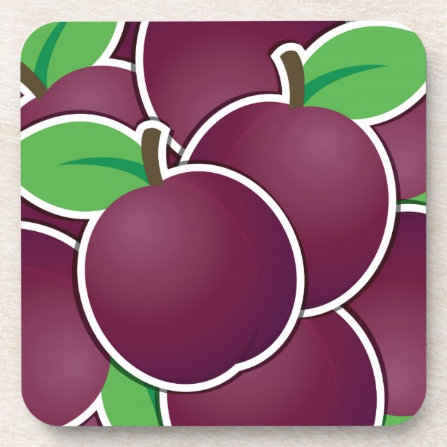 Funky plum drink coaster (Front)
