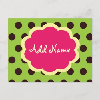 Funky Polkadot  Do It Yourself Thank You Postcard by jgh96sbc at Zazzle
