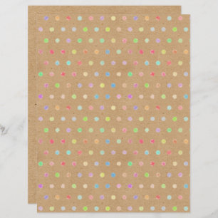 Funky Polkadots Faux Brown Kraft Scrapbook Paper
