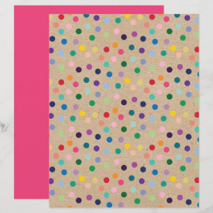 Funky Polkadots Faux Brown Kraft Scrapbook Paper