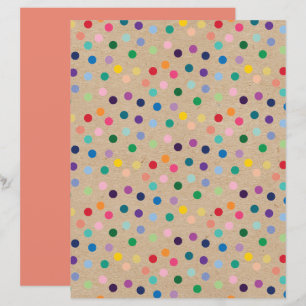 Funky Polkadots Faux Brown Kraft Scrapbook Paper