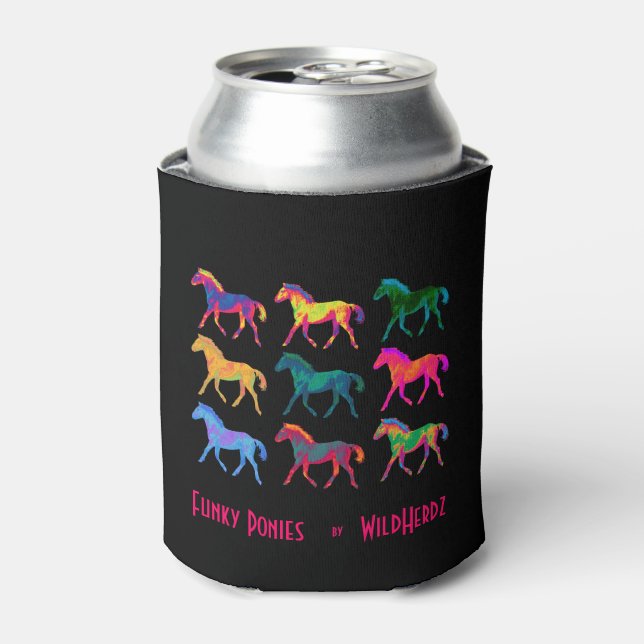 Funky Ponies Colt Pattern WildHerdz Can Cozy Cooler (Can Front)