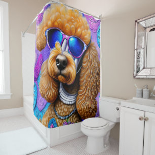 Funky Poodle Shower Curtain