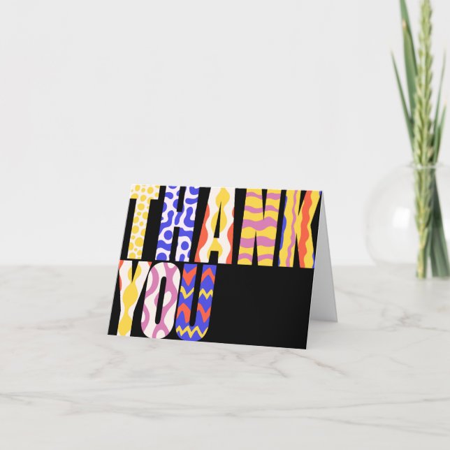 Funky Pop Bold Retro Typography Vibrant Thank You  (Front)