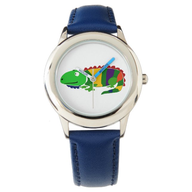 Funky Primitive Art Iguana Watch (Front)