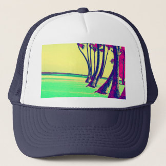 funky psychedelic beach design trucker hat