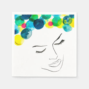 Funky psychedelic bubble hair napkins