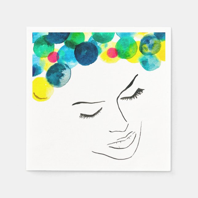 Funky psychedelic bubble hair napkins (Front)