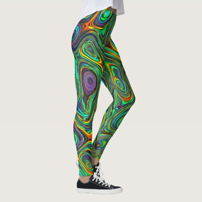 Funky Psychedelic Colorful Abstract Leggings (Right)