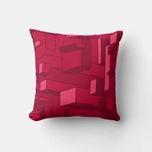 Funky Psychedelic Maroon Throw Pillow