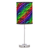 Funky Psychedelic Zebra Stripes Animal Pattern Table Lamp (Back)
