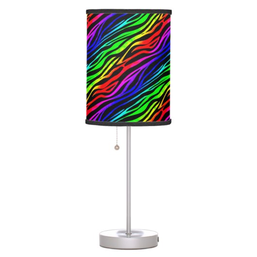 Funky Psychedelic Zebra Stripes Animal Pattern Table Lamp (Right)