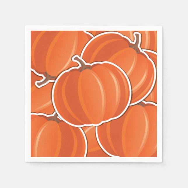 Funky pumpkin paper napkins (Front)