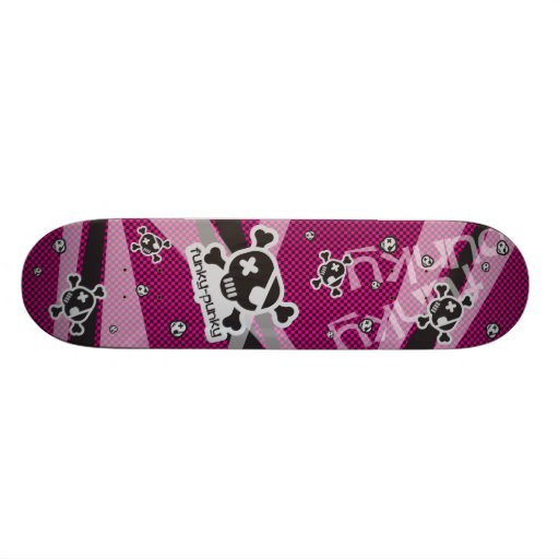 Funky-Punky Black Skateboard | Zazzle