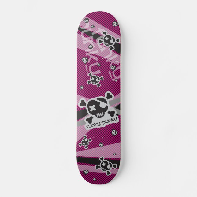 Funky-Punky Black Skateboard Deck (Front)