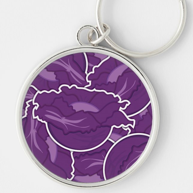 Funky purple cabbage keychain (Front)